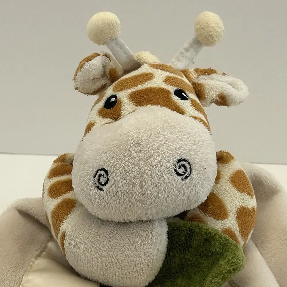 Baby Aspen Safari Giraffe Lovey Security Blanket Rattle Satin Trim Plushie